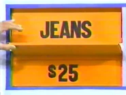 She keeps the jeans. The clutch $25 and goes into the give column for a total of $62.