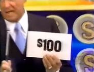 On her second punch, she has $100. She decides to throw it away.