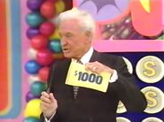 On her first punch, she has $1,000. She decides to throw it away.