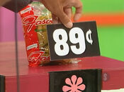 Third, she picks the Fasolino's Imported Italian pasta.