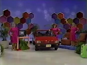 Beverly is playing for a Subaru Justy DL, PLUS an Emerson 20" color TV and a pair of Flexsteel recliners.