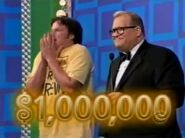 If he gets all 5 numbers right on the first try, he will win $1,000,000.