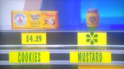 He says the Grey Poupon dijon mustard is more expensive than the Voortman Bakery vanilla wafers.