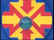 Her first throw went bottom left.