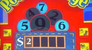 She says the second number is a 4 but is incorrect. The car is now 75¢.