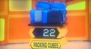 She bids $20 on the Amazon packing cubes. A difference of $2. She picks card #19.