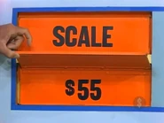 She keeps the scale. The fondue is $55 and goes into the give column.