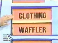 The last two prizes are a waffler and clothing.