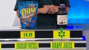 She says the Lakewood Organic grape juice is more expensive than the Flipz milk chocolate covered pretzels.