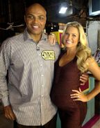 After his show during "Celebrity Week", Basketball great Charles Barkley gets an opportunity to pose in a group photo with beautiful Rachel (and her daughter, Ruby)