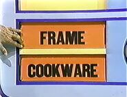 The first two prizes are cookware and a frame.