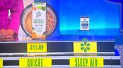 He says the NeuroQ Oral Strips sleep aid is more expensive than the La Terra Fina cheddar & broccoli quiche.