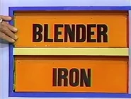 The first two prizes are an iron and a blender.