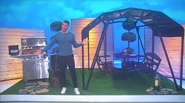 Nicole is playing for a Lion Premium Grills stainless steel barbecue and a Sunset Swings picnic table swing.