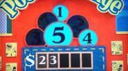 She says the third number is a 7 but is incorrect. The car is now 50¢.
