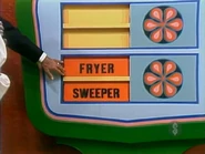 The first two prizes are a sweeper and a fryer.