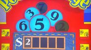 He says the second number is a 7 but is incorrect. The car is now 50¢.