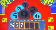 She says the third number is a 9 but is incorrect. The car is now $1.00.
