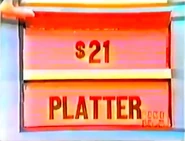 He keeps the platter. The percolator is $21, and goes into the give column for a total of $61.