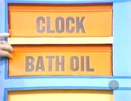The first two prizes are a clock and bath oil.