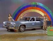 Back then they offered cars worth more than $10,000 like this one, from that first permanent hour-long show. Notice the carpet that was originally the Golden Road.