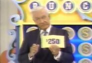 On her first punch, she has $250. She decides to throw it away.