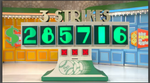 Here's the board set up to show 6 digits, to play for a Ferrari Spider. To accommodate, the dollar sign was moved to the left of the board. This marked the first time since it became a permanent five-digit car game that a live dollar sign sticks on the left side of the board. As stated above, the contestant who played for this car struck out without getting one number right. Even worse, had she won, she would've had to pay a ton of taxes on that car!