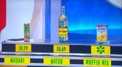 He says the Jiffy corn muffin mix is less expensive than the Topo Chico mineral water.