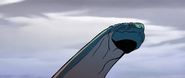 The Argentinosaurus continues watching the Parasaurolophus with confusion and mild concern.