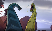 Confronting a non-infected Argentinosaurus.