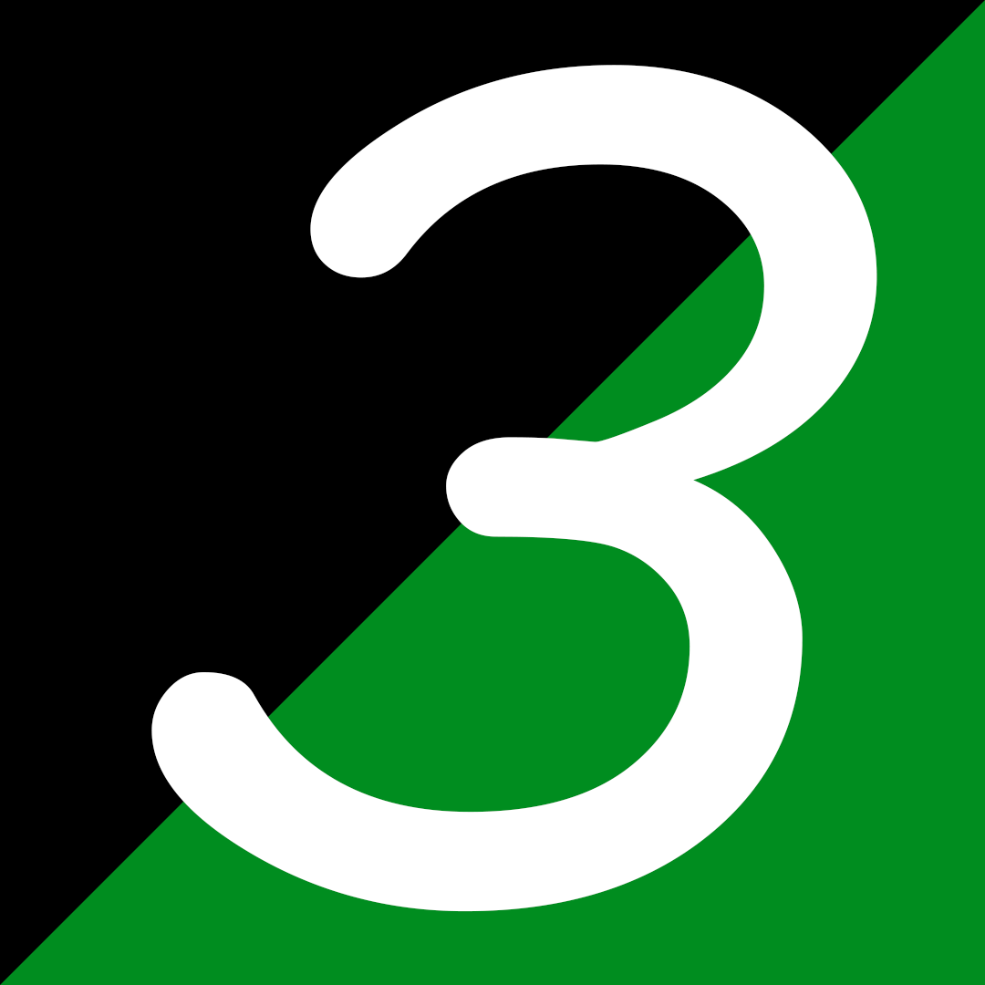 green number 3