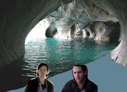 Evan and Connor in the cave.