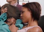 Melanie with her newborn son: Stanley