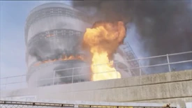 The entire ARC caught on fire from Helen's bomb