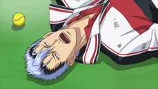 Washio incapacitated during their match with the Mutsu twins