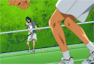 But suddenly draws back to perform a drop shot. Completely stunning his opponent.