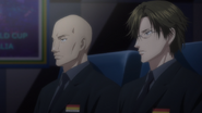 Volk and Tezuka watching Oishi's draw during the Lottery Shuffle