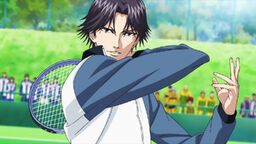 Atobe in action against a random HSer