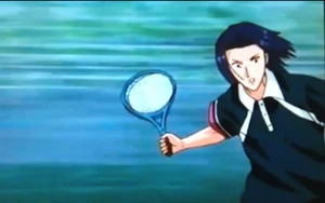 Ibu returning Echizen's shot