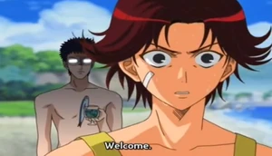 Being shocked by Inui's omnious presence.