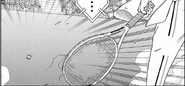 Destroys Ludovic's racquet