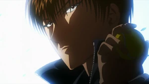 Hiyoshi easily obtaining a ball.