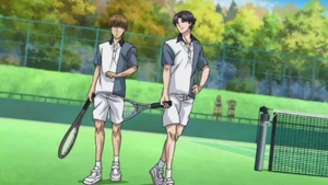 Hiyoshi after losing to Atobe in the tie-break eliminations.