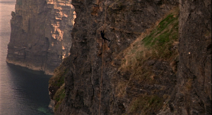 Westley scales the Cliffs of Insanity