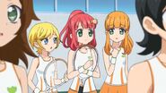 Eiko with her friends in the tennis court