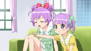 Laala watching TV with Non