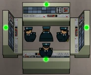 CCTV in all directions, **note how the top and bottom ones are correctly facing each other while the left and right somehow both have the telephone on the top half.