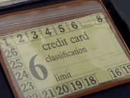 Number 6's credit card, as seen in "Arrival" (1967).