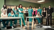 Main cast (in order from left to right, Liz Birdsworth, Sue "Boomer" Jenkins, Jake Stewart, Doreen Burns, Allie Novak,Bea Smith, Will Jackson, Maxine Conway, Sonia Stevens, Kaz Proctor, Joan Ferguson, Franky Doyle and Vera Bennett).