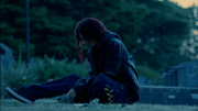 Bea sits at Debbie's grave the morning after escaping hospital